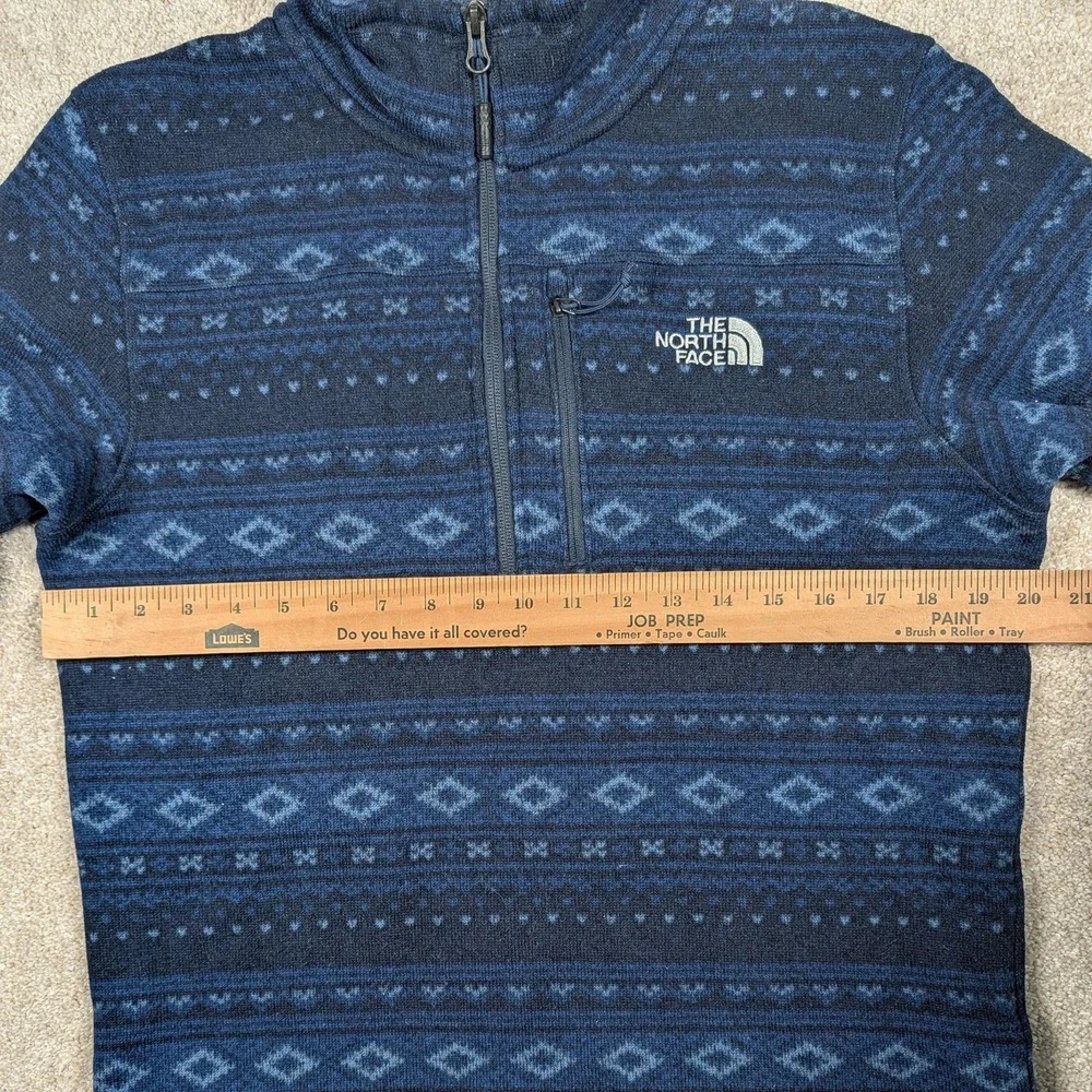 The North Face Pullover Mens‎ Large Blue Fair Isle Aztec 1/4 Zip Tsillan Fleece